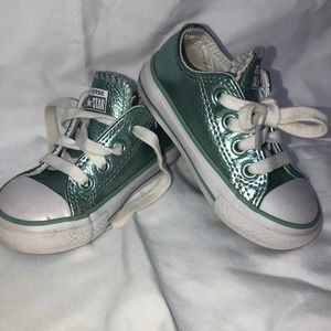 Size 5 metallic leather converse